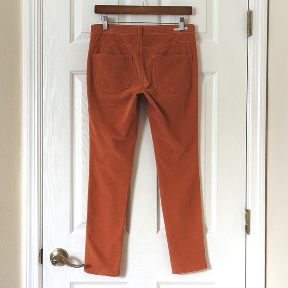 Pilcro Anthropologie Serif Pinwale Corduroy Mid Rise Skinny Pants Orange 27 - Picture 4 of 15